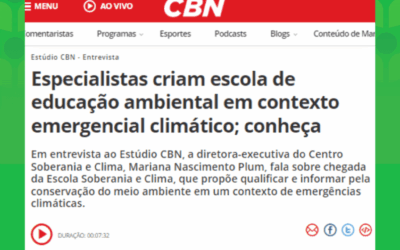 Especialistas criam escola de educação ambiental em contexto emergencial climático; conheça